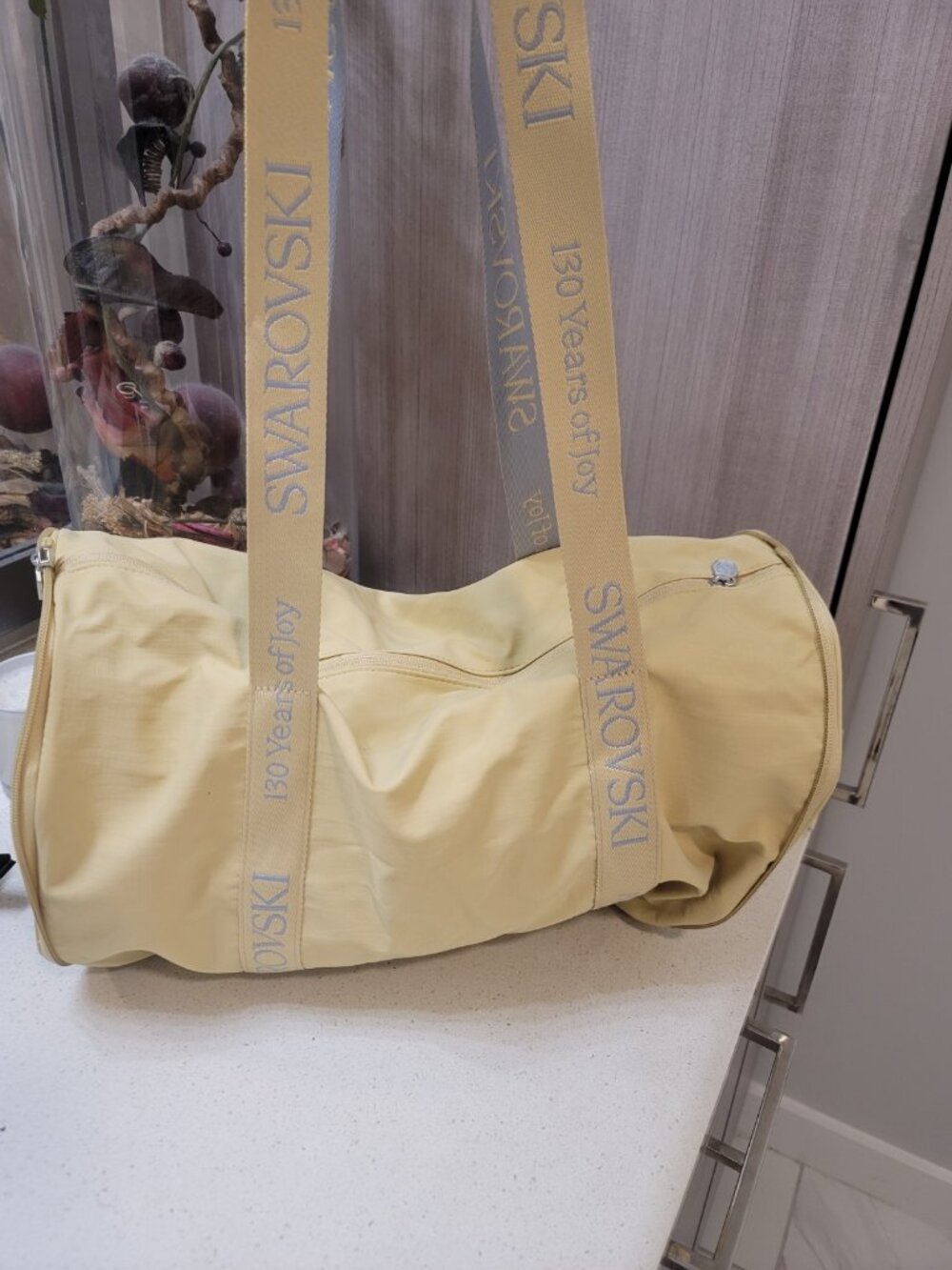 Swarovski Promotional Gift 130 Year Anniversary Foldable Duffle Bag Unique Gold